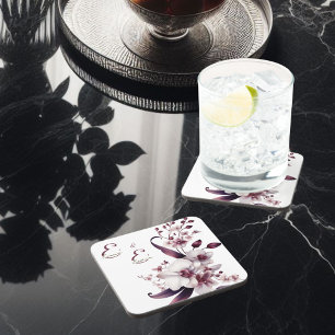 Elegant Personalisierte Blumen  Getränkeuntersetzer