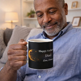 Elegant Personalized Black Gold Happy Father’s Day Kaffeetasse