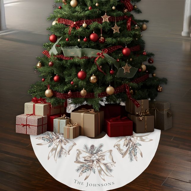 Elegant Personalized Christmas Tree Skirt Polyester Weihnachtsbaumdecke (Von Creator hochgeladen)