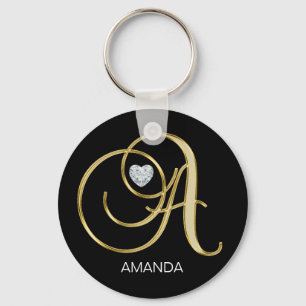 Elegant Personalized Gold Monogrammed Letter A Schlüsselanhänger