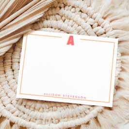 Elegant Personalized Monogram 3D Letter A Initial  Mitteilungskarte