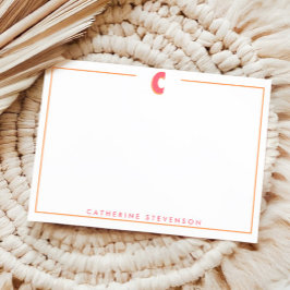 Elegant Personalized Monogram 3D Letter C Initial  Mitteilungskarte