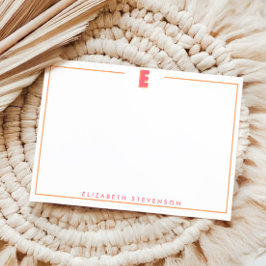 Elegant Personalized Monogram 3D Letter E Initial  Mitteilungskarte