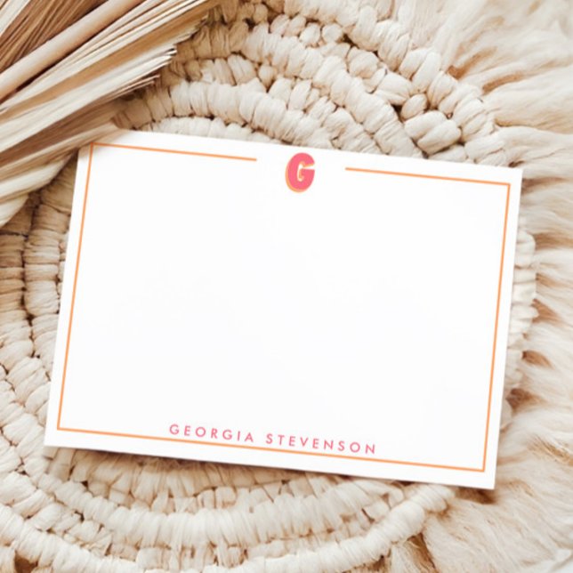 Elegant Personalized Monogram 3D Letter G Initial  Mitteilungskarte (Von Creator hochgeladen)