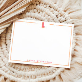 Elegant Personalized Monogram 3D Letter L Initial  Mitteilungskarte