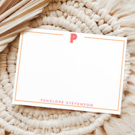 Elegant Personalized Monogram 3D Letter P Initial  Mitteilungskarte