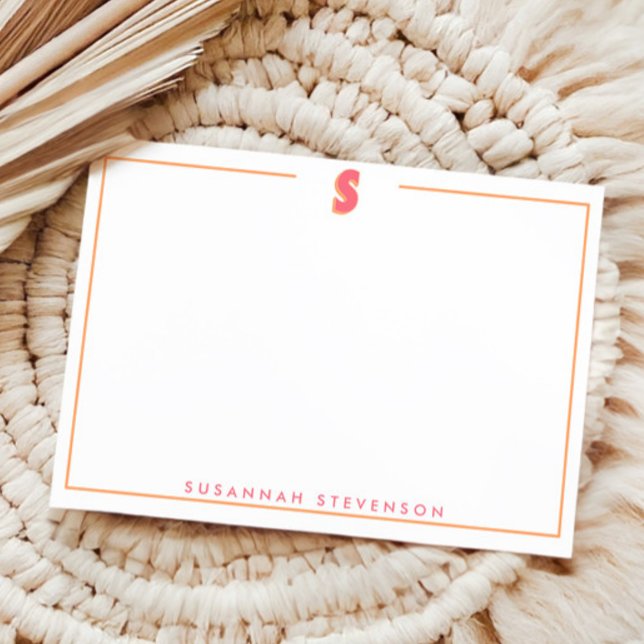 Elegant Personalized Monogram 3D Letter S Initial  Mitteilungskarte (Von Creator hochgeladen)