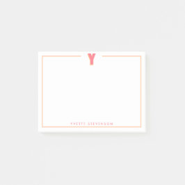 Elegant Personalized Monogram 3D Letter Y Initial  Post-it Klebezettel