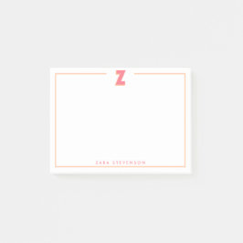 Elegant Personalized Monogram 3D Letter Z Initial  Post-it Klebezettel