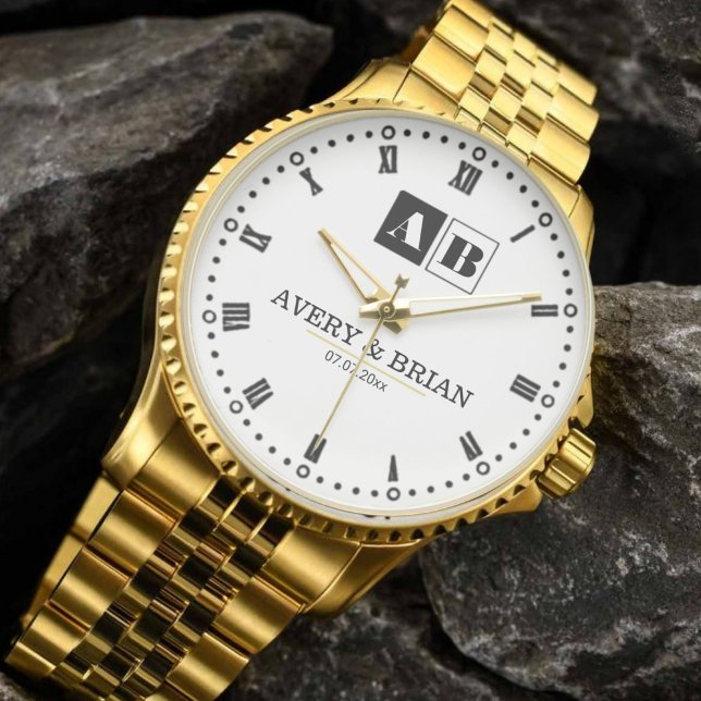 Elegant Personalized Monogram  Armbanduhr (Von Creator hochgeladen)