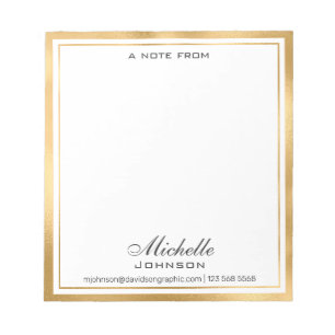 Elegant Personalized Name   From The Desk Of Notep Notizblock