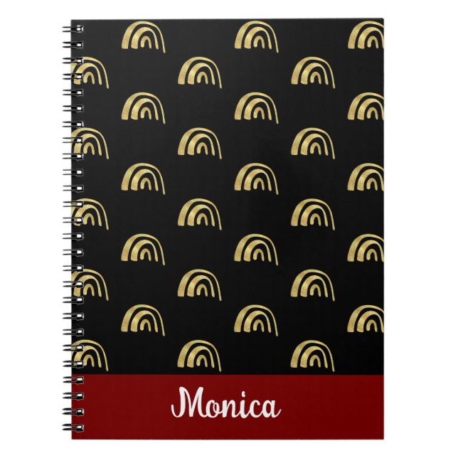Elegant Personalized name  gold rainbow  pattern Notizblock (Vorderseite)