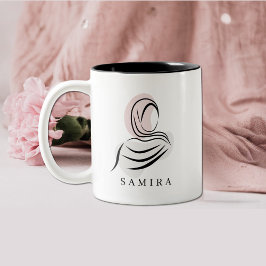 Elegant Personalized Name Hijab Mug | Quran 7:26 Zweifarbige Tasse