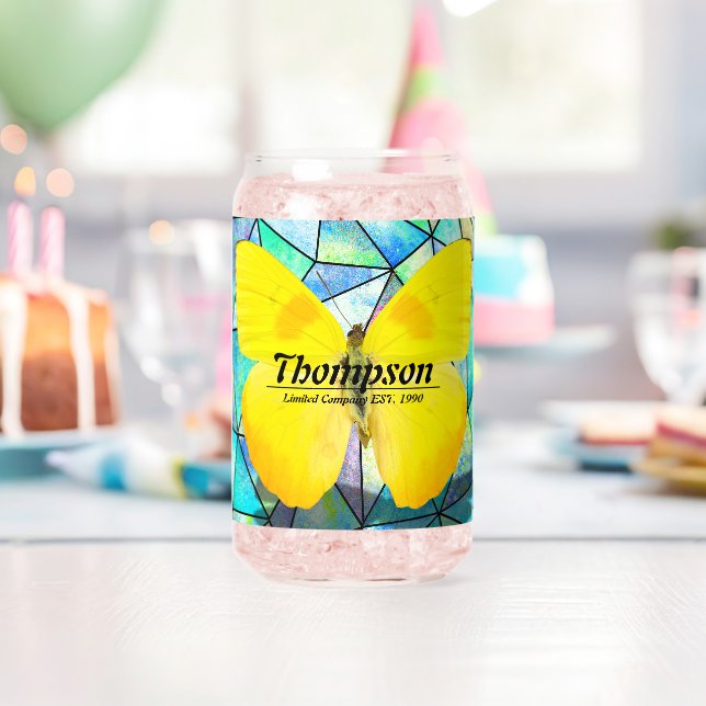 Elegant personalized summer bright geometric Blue Dosenglas (Insitu (Geburtstag))