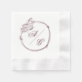 Elegant Personalized Wedding Napkin Serviette