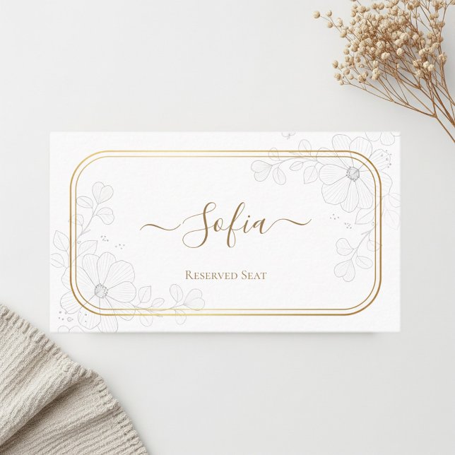 Elegant personalized wedding placeholder. Custom  Platzkarte (Von Creator hochgeladen)