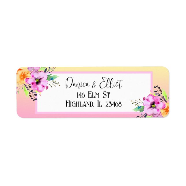 Elegant Petunias Floral Gelb und Rosa (Vorne)