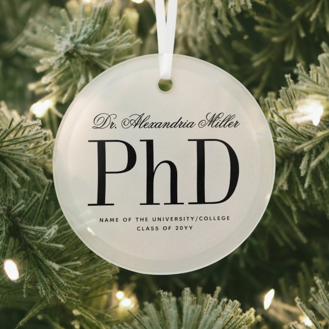 Elegant PhD Doctor of Philosophy Graduation Ornament Aus Glas (InSitu)