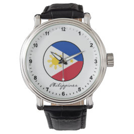 Elegant Philippines Watch & Philippine Flag Armbanduhr