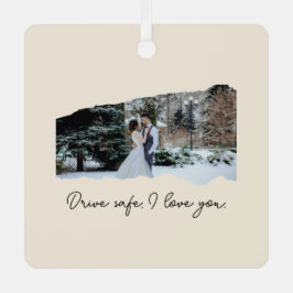 Elegant Photo Couples Drive Safe Car Ornament Aus Metall