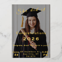 Elegant Photo Graduation Invitation 2026