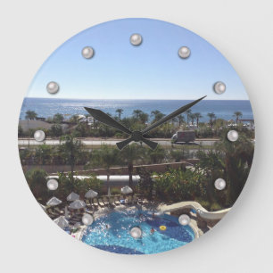 Elegant, photo, hotel, große wanduhr