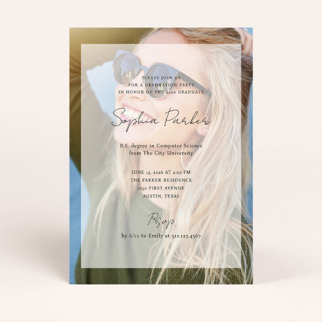Elegant Photo Overlay | Graduation Party Einladung (Von Creator hochgeladen)