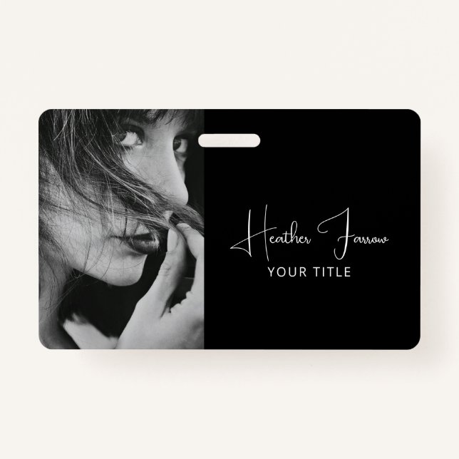 Elegant Photo Script Name Title  Ausweis (Vorderseite)