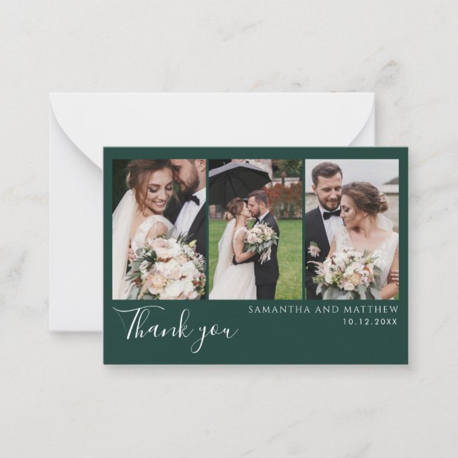 Elegant Photos Modern Wedding Thank You Mitteilungskarte (Vorderseite)