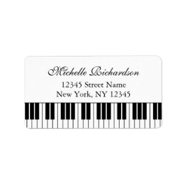 Elegant piano teacher or pianist address labels adressaufkleber