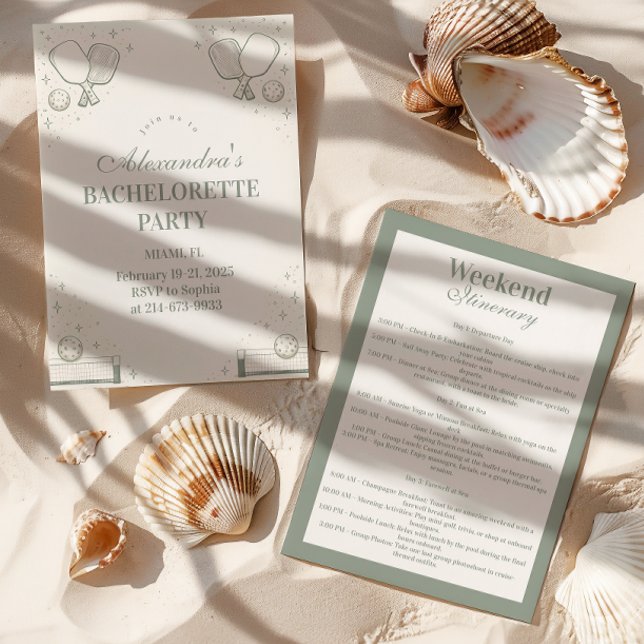 Elegant Pickleball Club Bachelorette Party Einladung (Von Creator hochgeladen)