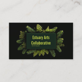 Elegant Pine Fern Evergreen Black Botanical Visitenkarte