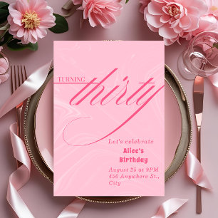 Elegant Pink 30. Geburtstag Einladung für sie