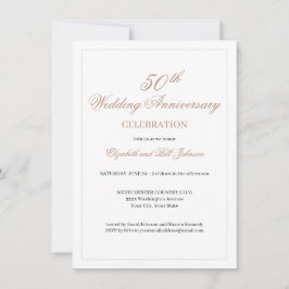 Elegant Pink 50. Hochzeitstag Einladung