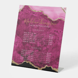 Elegant Pink Agate Geode Marble Services Price Sockelschild