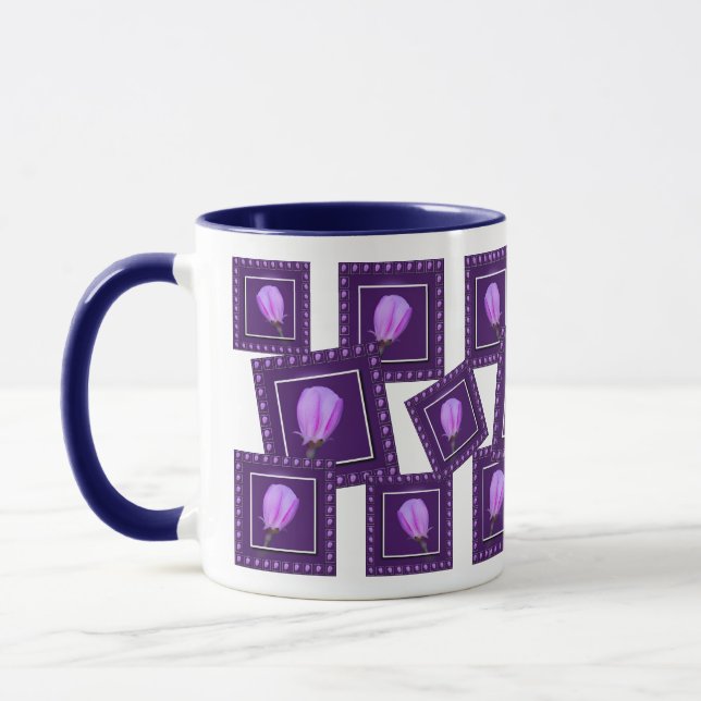 Elegant Pink and Purple Spring Blossom Floral Tasse (Links)