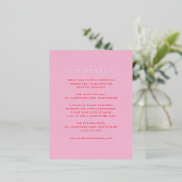 Elegant Pink and Red Wedding Foil Enclosure Card Folie Einladungspostkarte