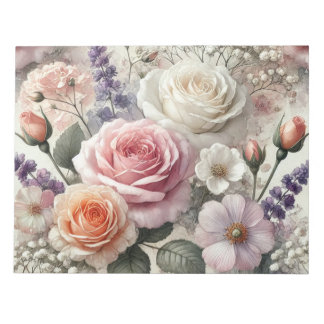 Elegant Pink and White Roses Notepad Notizblock