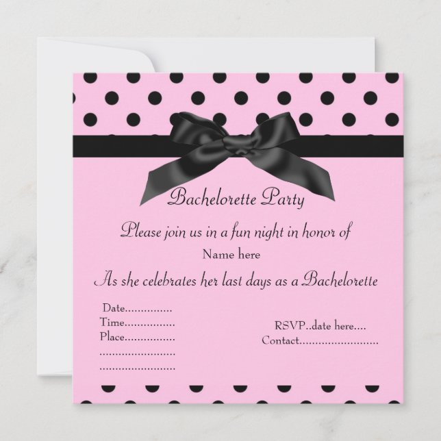 ELEGANT PINK BACHELORETTE EINLADUNG (Vorderseite)