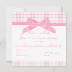 ELEGANT PINK BACHELORETTE INVITATIONtartan Einladung