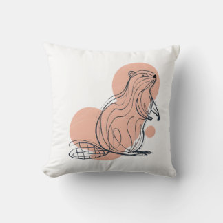 Elegant Pink Beaver for Kids | Premium Minimalist  Kissen