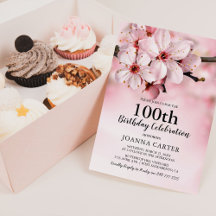 Elegant Pink Blossom Floral | 100. Geburtstag