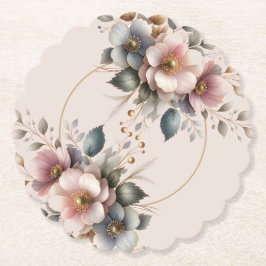 Elegant pink, blue, and cream floral wedding  untersetzer