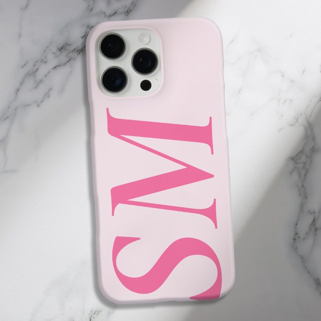 Elegant Pink Bold Initial Monogram Case-Mate iPhone Hülle (Von Creator hochgeladen)