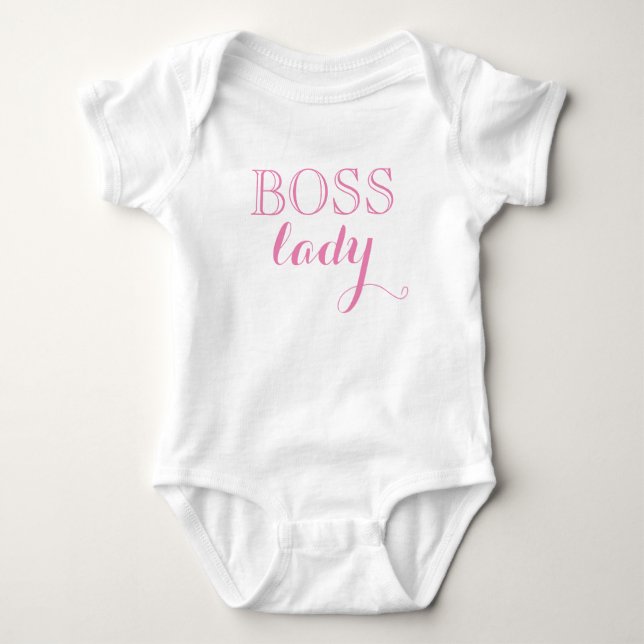 Elegant Pink Boss Lady Girl Baby Strampler (Vorderseite)