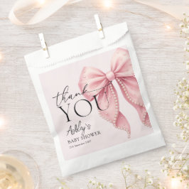 Elegant Pink Bow Baby Shower Thank You Geschenktütchen