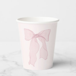 Elegant Pink Bow Birthday Pappbecher