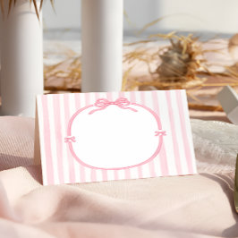 Elegant Pink Bow Coquette Birthday Platzkarte