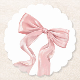 Elegant Pink Bow Coquette Untersetzer
