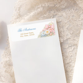 Elegant Pink Bow Floral Girl Baby Shower 